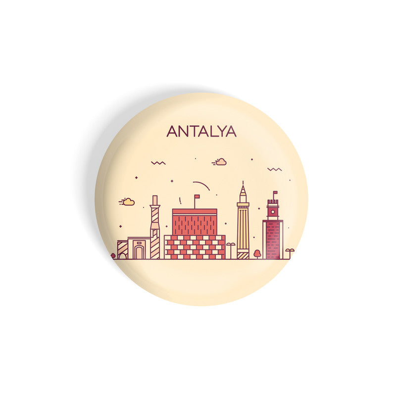 dhcrafts Round Fridge Magnet Brown Color Antalya Glossy Finish Design Pack of 1 (58 mm)